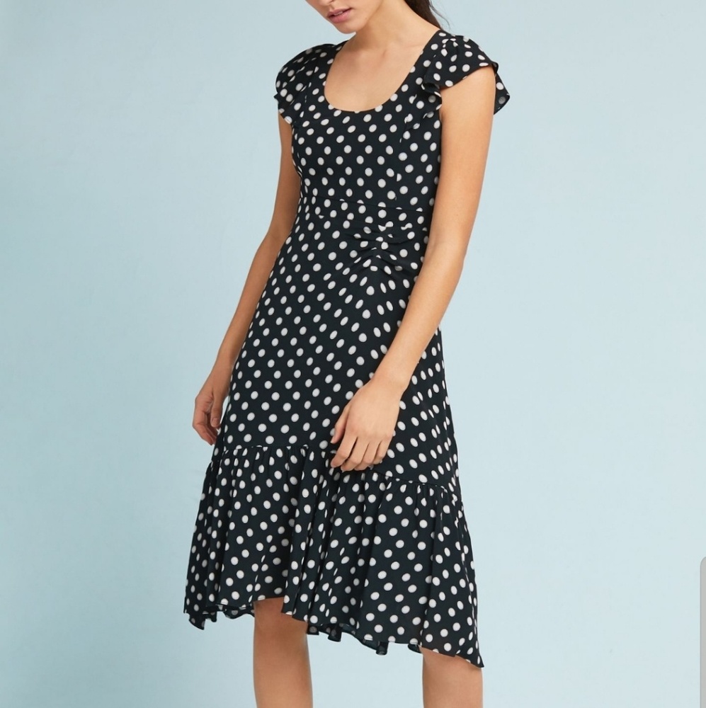 Anthropologie/Maeve Polka Dot midi dress